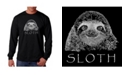 LA Pop Art Men's Word Art Long Sleeve T-Shirt- Sloth